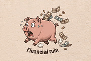Financial ruin illustration, an Animal Illustration by Vectorlina (Thumbnail 1 of 4)