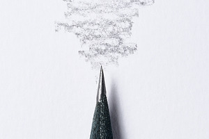 Simple pencil and gray graphite stroke on white paper, a Background Photo by ndanko