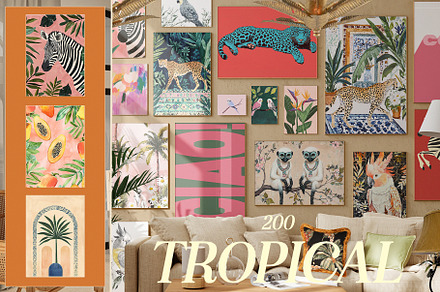 Tropical Eclectic Wall Decor, a Background Graphic by Purple