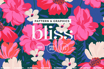 Bold Bloom Naive Floral Pattern, a Pattern Graphic by likorbut