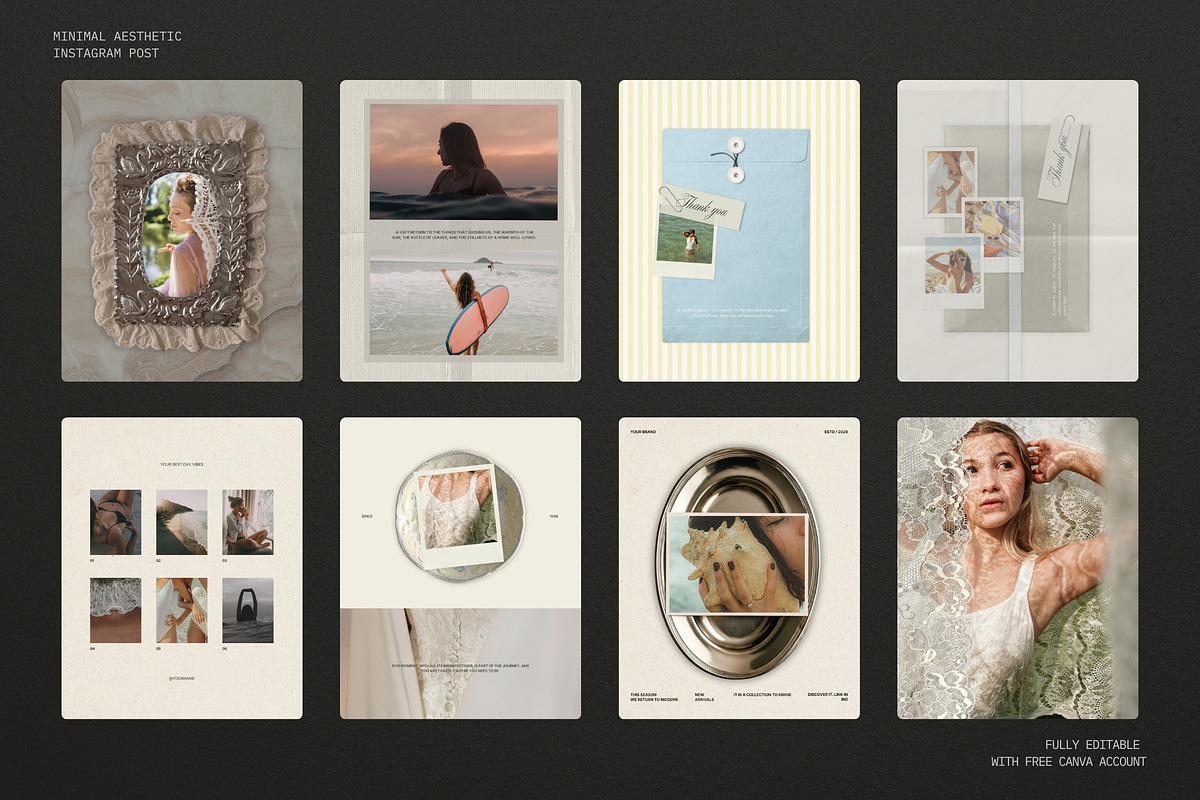 Nostalgic Beach Instagram Templates, a Social Media Template by Pani Temp. (Photo 8 of 16)