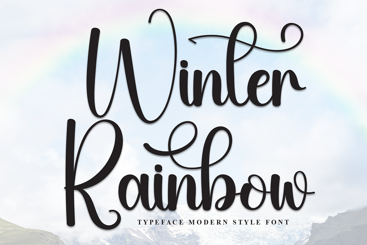 Winter Rainbow | Script Font, a Handwritten Font by Scratchones (Photo 1 of 9)