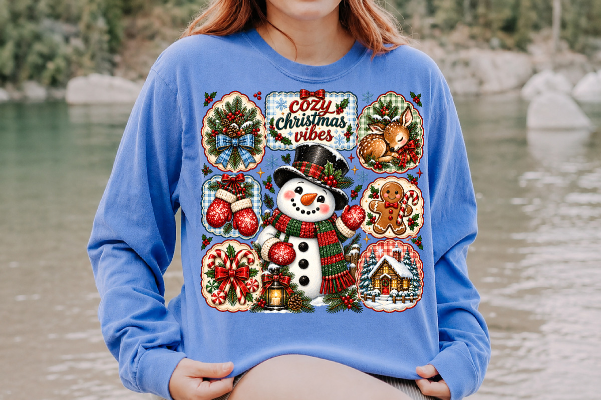 Cozy Christmas Vibes Snowman PNG, a Seasonal Illustration by Rose Art (Photo 4 of 4)