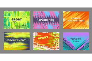 Grunge halftone sport banners, an Illustration by winwin.art