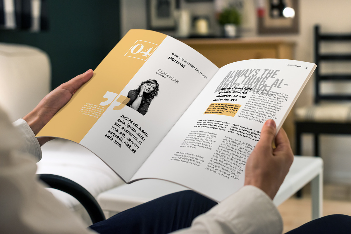 Travel Magazine Layout, a Magazine Template by Swayang (Photo 3 of 23)