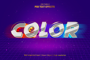 Color Editable Text Effect PSD