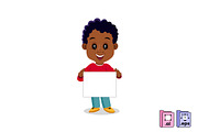 African Kid Holding Sign, a Person Illustration by MISS CHATZ (Thumbnail 2 of 3)