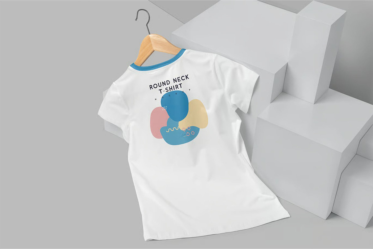 Round Neck T-Shirt Mockup, a Shirt Mockup by megostudi0 (Photo 2 of 7)