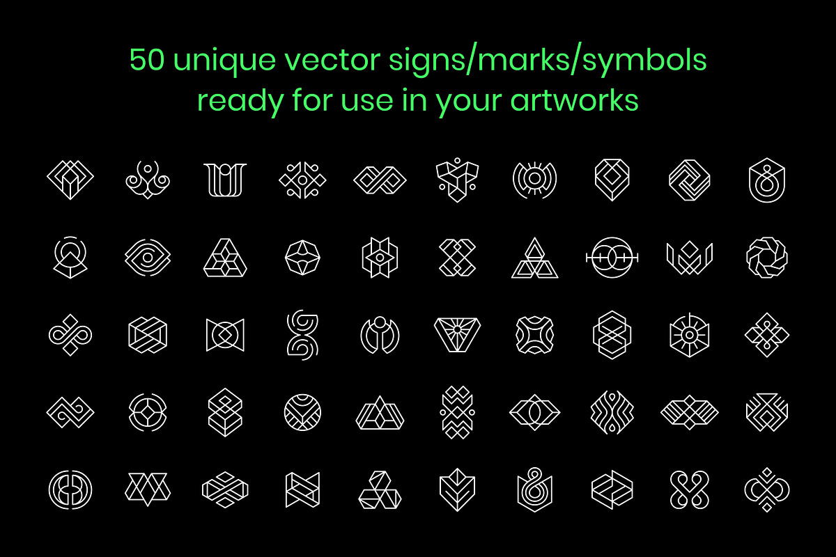 50 Abstract Signs / Marks Collection, a Branding & Logo Template by BULBFISH (Photo 2 of 7)