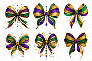 Mardi Gras Bow Coquette Bow, an Illustration by Black Bird Studio (Thumbnail 5 of 6)