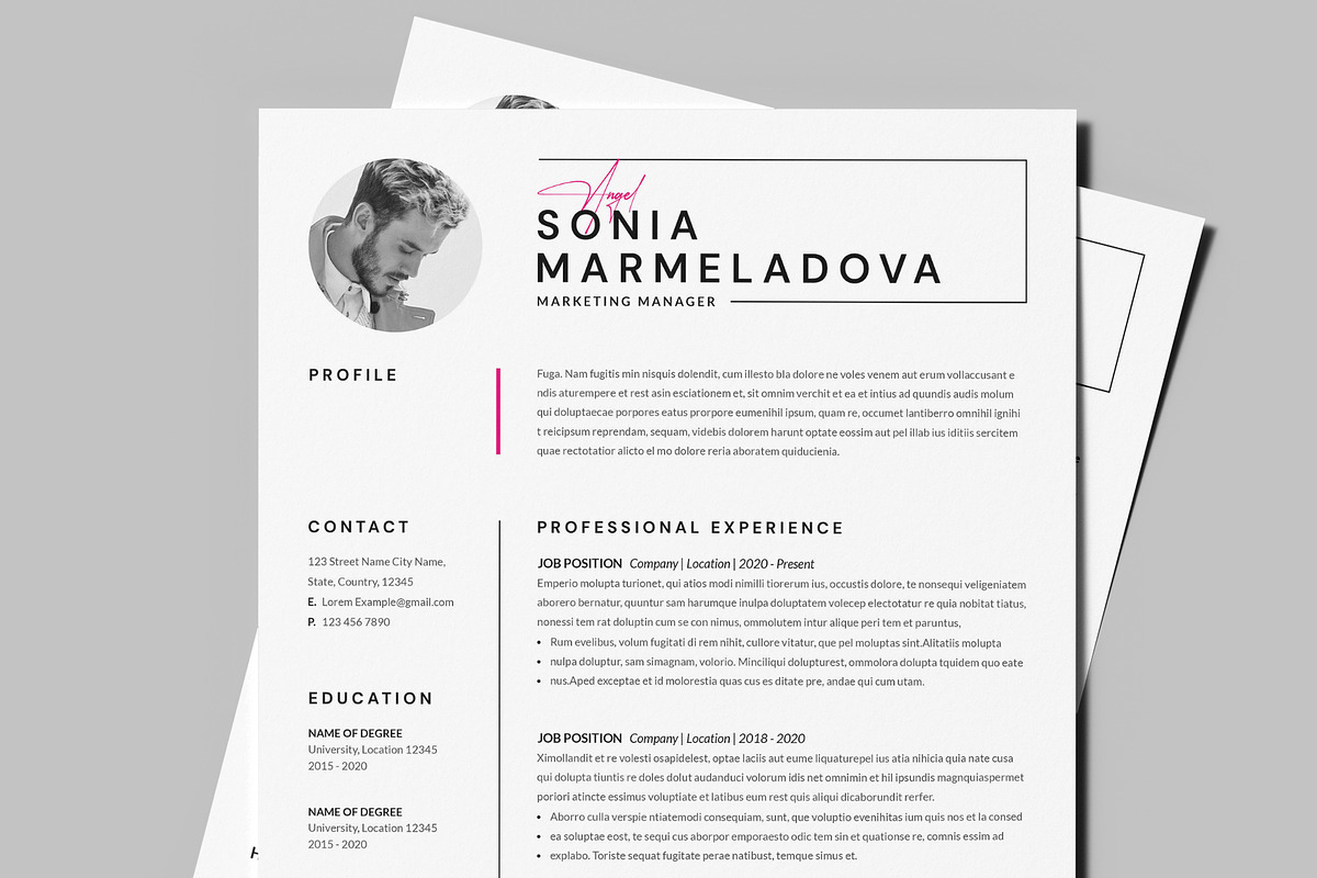 Clean And Creative Minimal Resume, a Resume Template by PixelStudio (Photo 1 of 6)