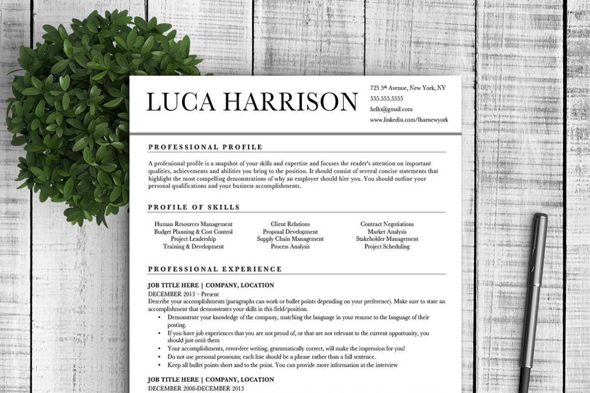 Professional Resume Template, a Resume Template by Resume Template Shoppe (Photo 1 of 5)