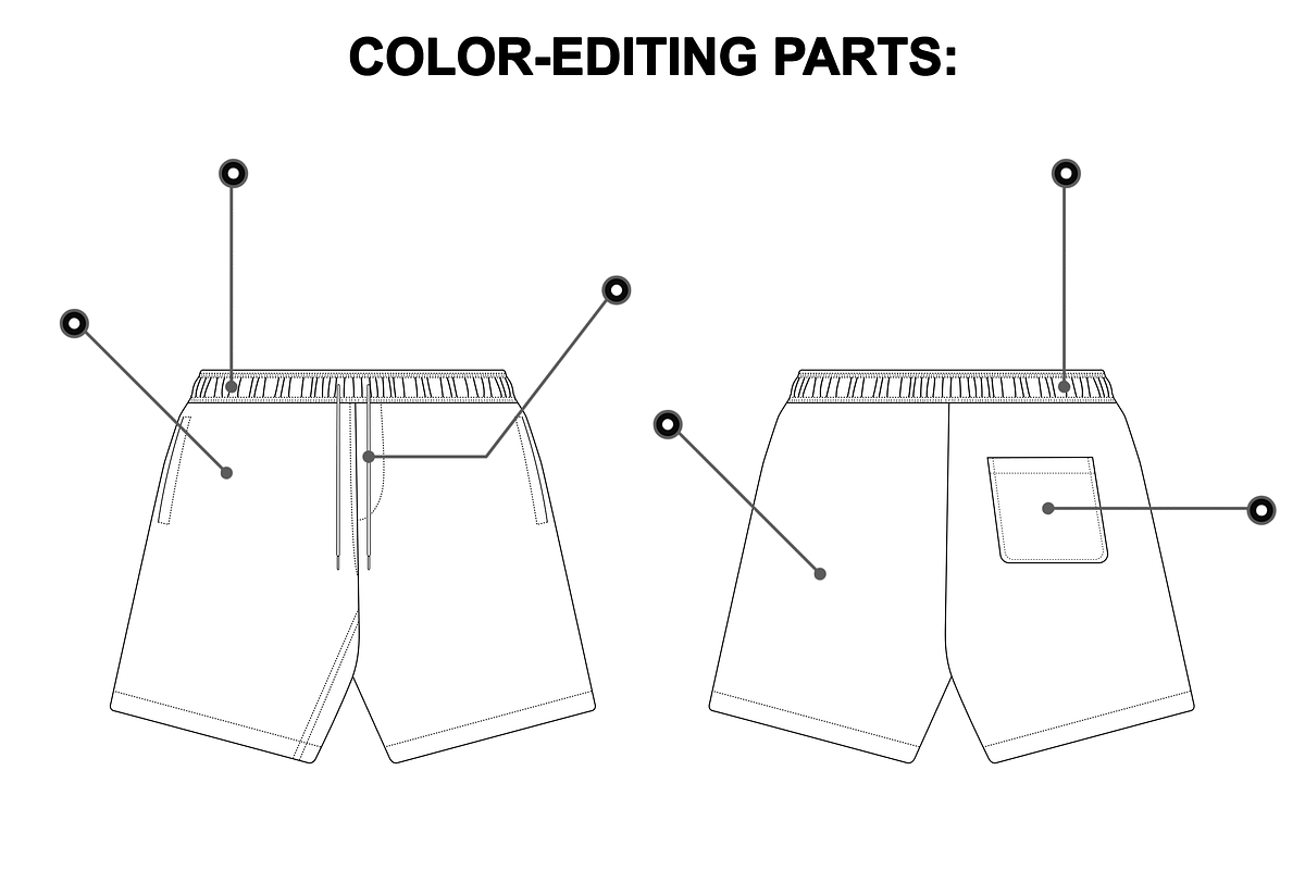 Basic Shorts Vector Flat Mockup, a Bottom Mockup by Infinity Mockups (Photo 4 of 9)