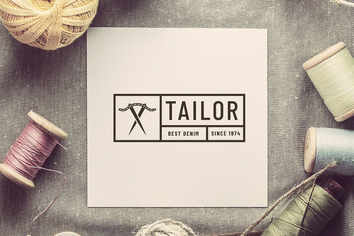 Retro tailor seal logotype, a Branding & Logo Template by Magda (Photo 1 of 2)