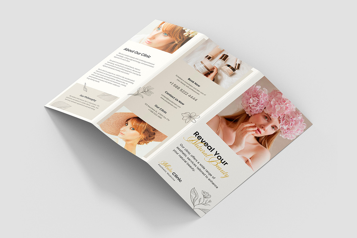 Beauty Clinic Brochure Trifold Canva, a Brochure Template by artbart (Photo 6 of 9)