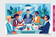 Team Meeting in Modern Office, a Finance Illustration by Tanuart (Thumbnail 3 of 3)