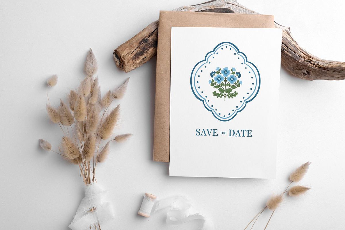 Blue Floral Clipart for Weddings, a Decorative Illustration by Hello Holly Studio (Photo 6 of 10)