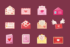 Valentine Love Letter Set, a Templates & Theme by studiogstock