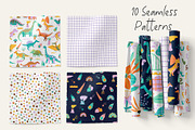 Dino illustration Patterns Posters, an Animal Illustration by OxanaTally (Thumbnail 7 of 14)