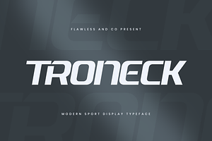 Troneck - Sport Display Font, a Font by Flawless And Co
