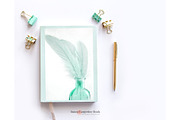 Mint Notebook Mockup, a Print Template by SunnyTangerine Stock (Thumbnail 2 of 6)