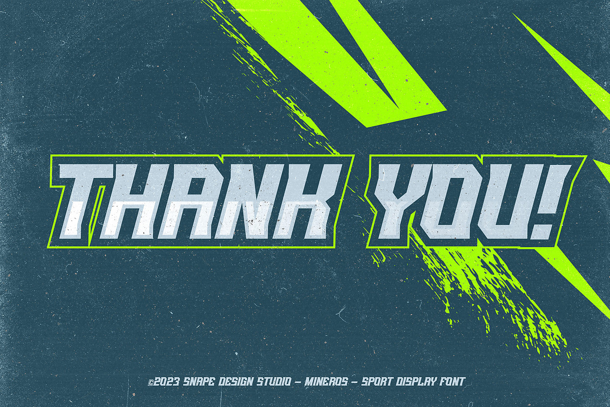 Mineros - Sport Font, a Sans Serif Font by Snape Design Studio (Photo 5 of 5)