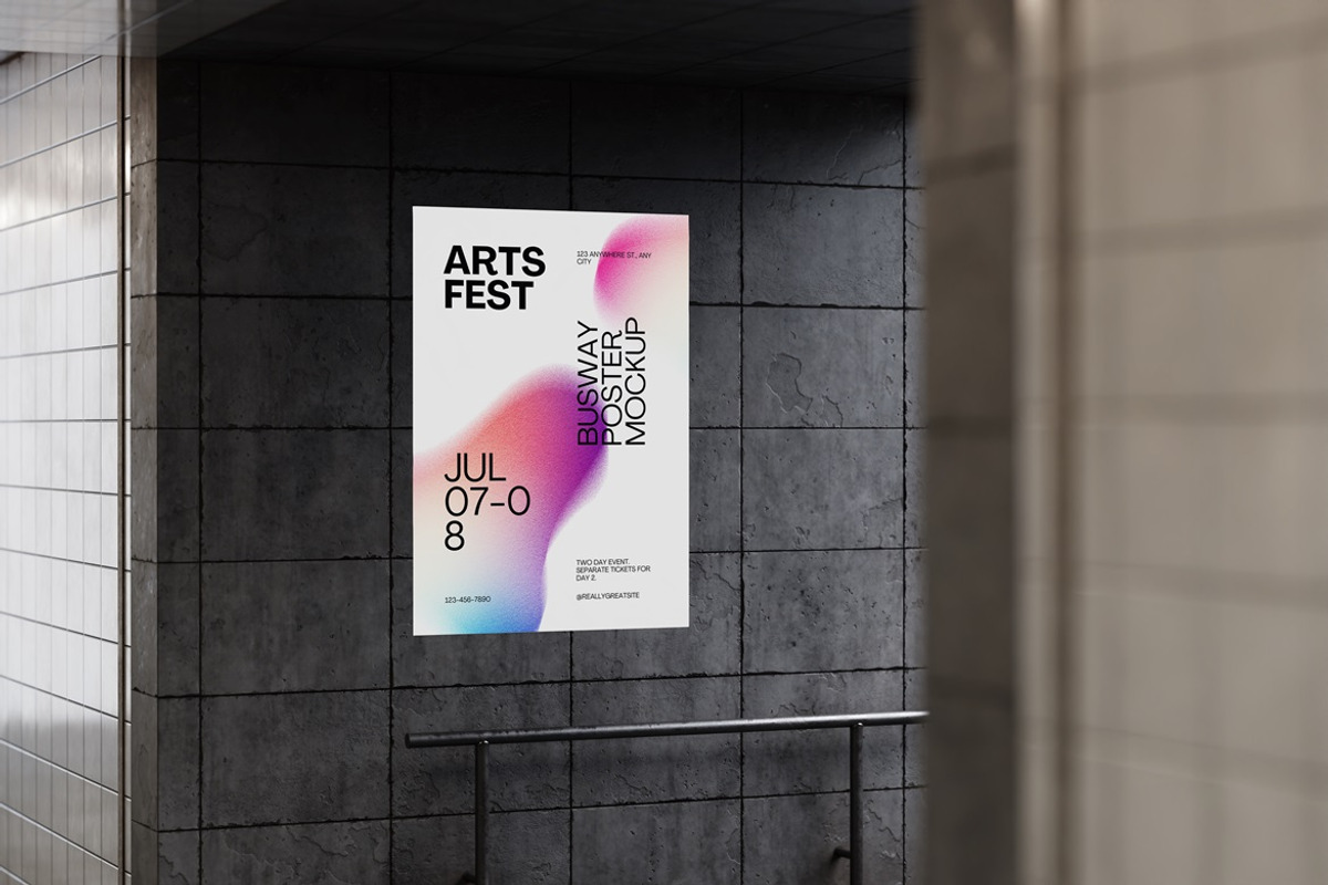 Busway Glued Poster Mockup, an Advertising Mockup by Cutna Studio (Photo 4 of 8)
