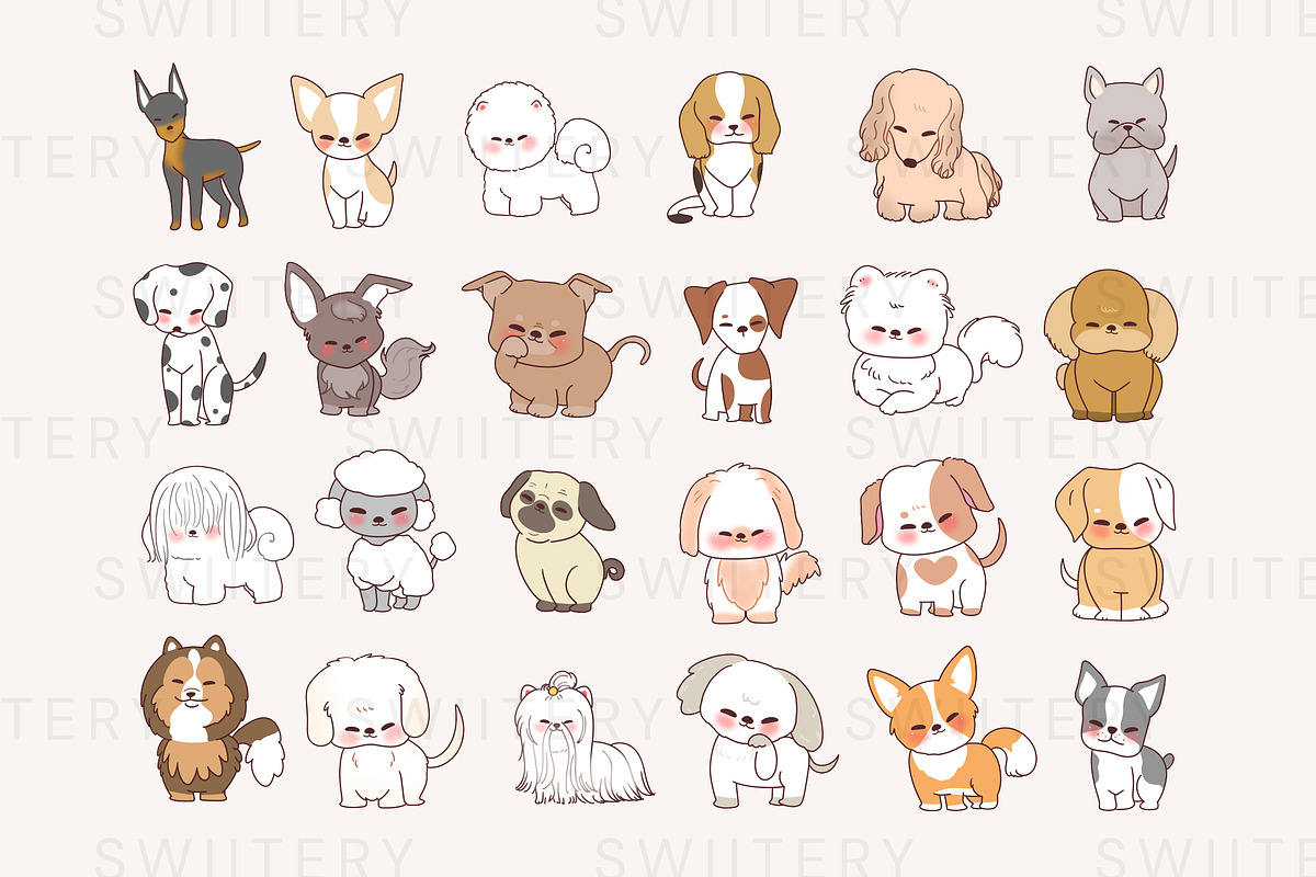 Dog Breed Clipart Set - Swiitery, an Animal Illustration by Iconixar & Friends (Photo 2 of 2)