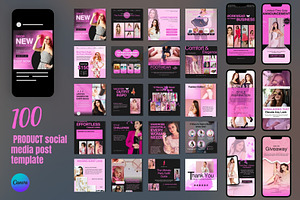 100 Animated Fashion Instagram Canva, a Social Media Template by TheBrightGrap