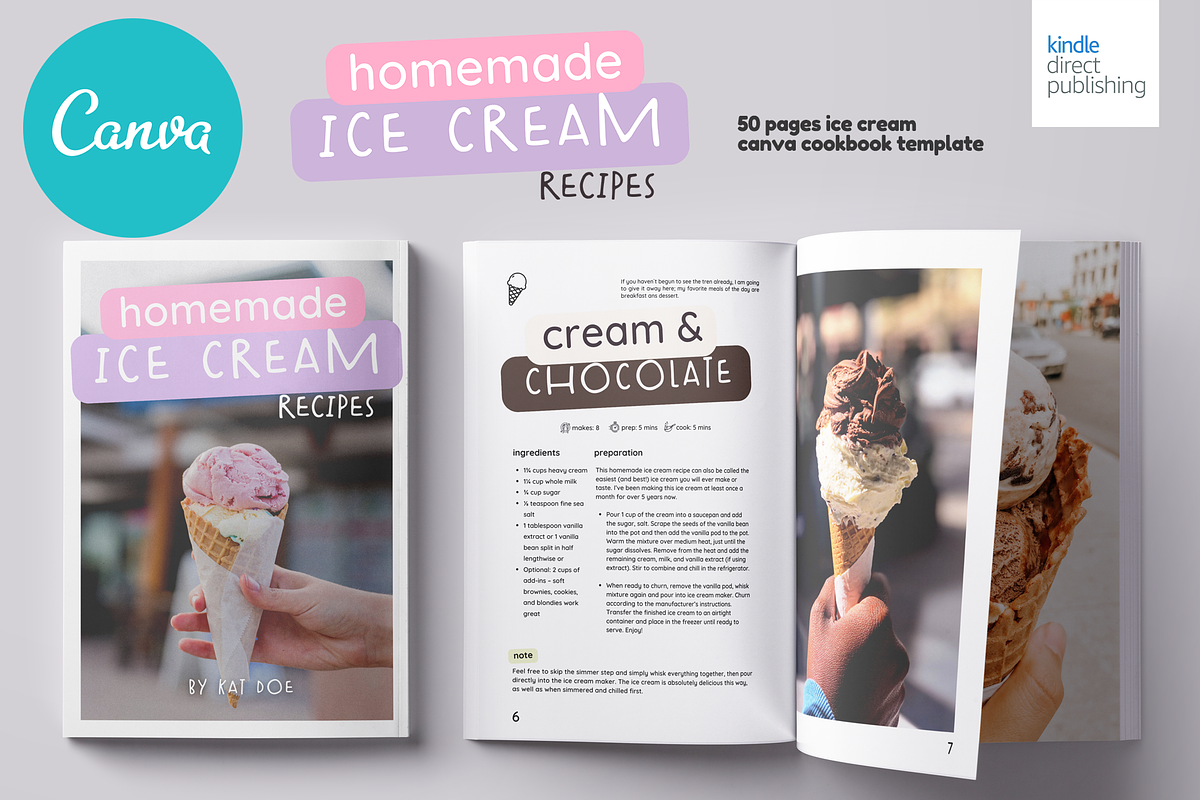 Ice Cream Recipes Cookbook Template, a Magazine Template by DeLaGranSiete (Photo 1 of 9)