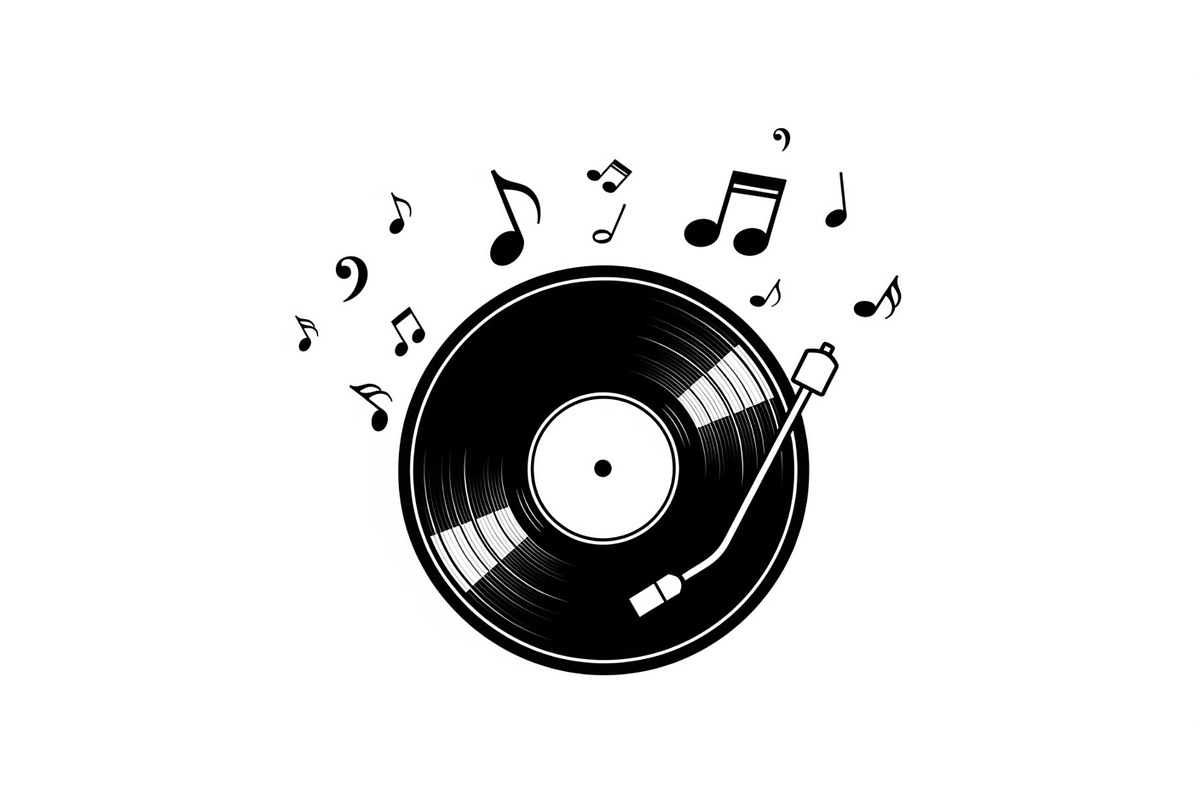 Vintage Vinyl Record & Turntable Bun, an Illustration by Creativeshirt (Photo 5 of 31)