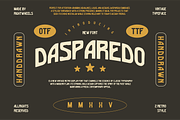 DASPAREDO - Vintage Display Font, a Font by Rightwheels (Thumbnail 1 of 9)