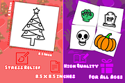 70 Cutie Festive Coloring Pages, a Decorative Illustration by FunFact (Thumbnail 2 of 4)