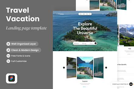 Holidays - Travel Website, a Landing Page Template by SLAB! Design