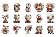 Valentine's Day Animals Clipart PNG, an Illustration by SinaCreation (Thumbnail 2 of 11)