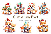 Cute Foxs With Christmas Santa Hat., an Animal Illustration by KENO Mascots (Thumbnail 1 of 5)