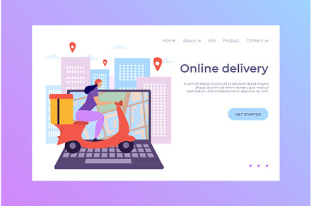 Online delivery laptop, landing
