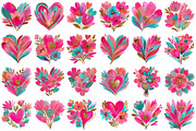 Flowers With Heart Clipart Bundle, an Illustration by Daily.Designs (Thumbnail 4 of 5)