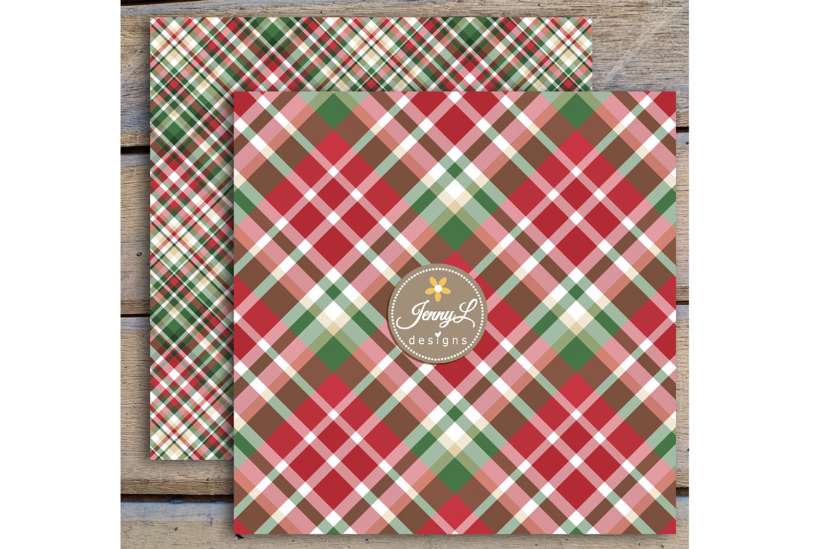 Christmas Plaids Digital Papers, a Pattern Graphic by JennyL Designs (Photo 2 of 3)
