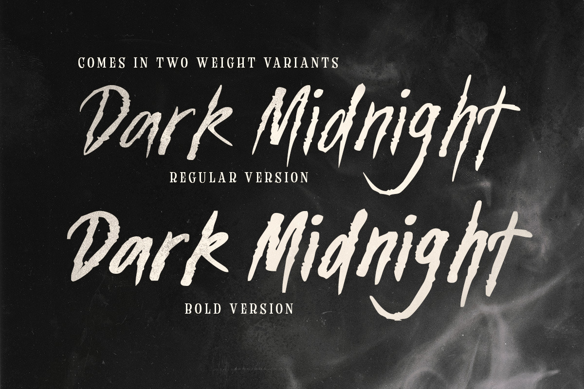 Dark Midnight – Horror Raw Brush, a Handwritten Font by Letterhend Studio (Photo 2 of 9)