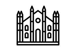 Milan cathedral black icon, an Outline Icon by Creative priyanka