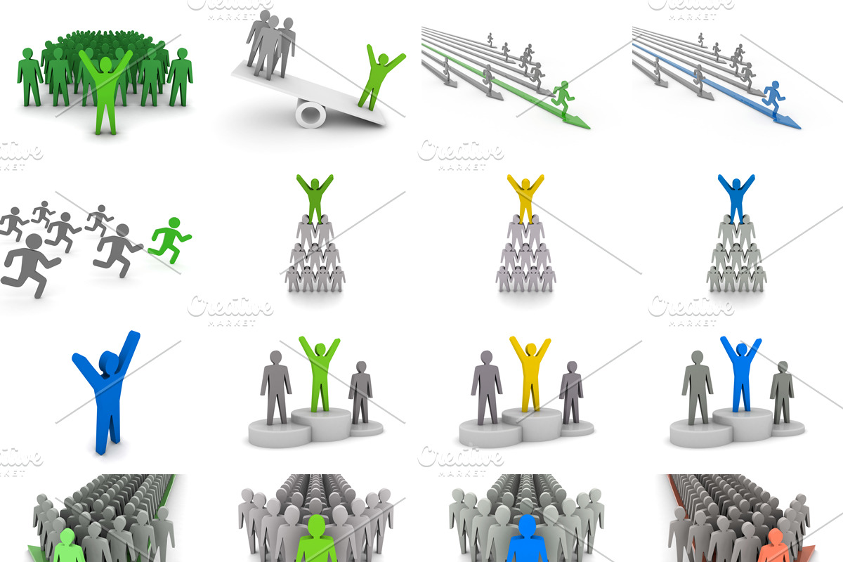 Big bundle of 3D leadership concepts, a Person Illustration by sibgat (Photo 3 of 3)
