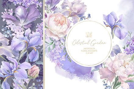 Iris Bouquets, wedding png, a Decorative Illustration by WonderWonder