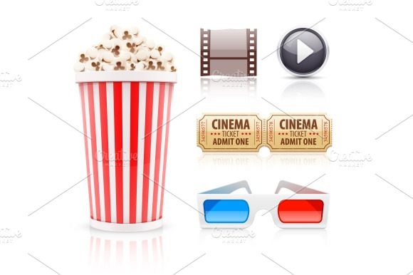 Cinema And Movie Icons Set