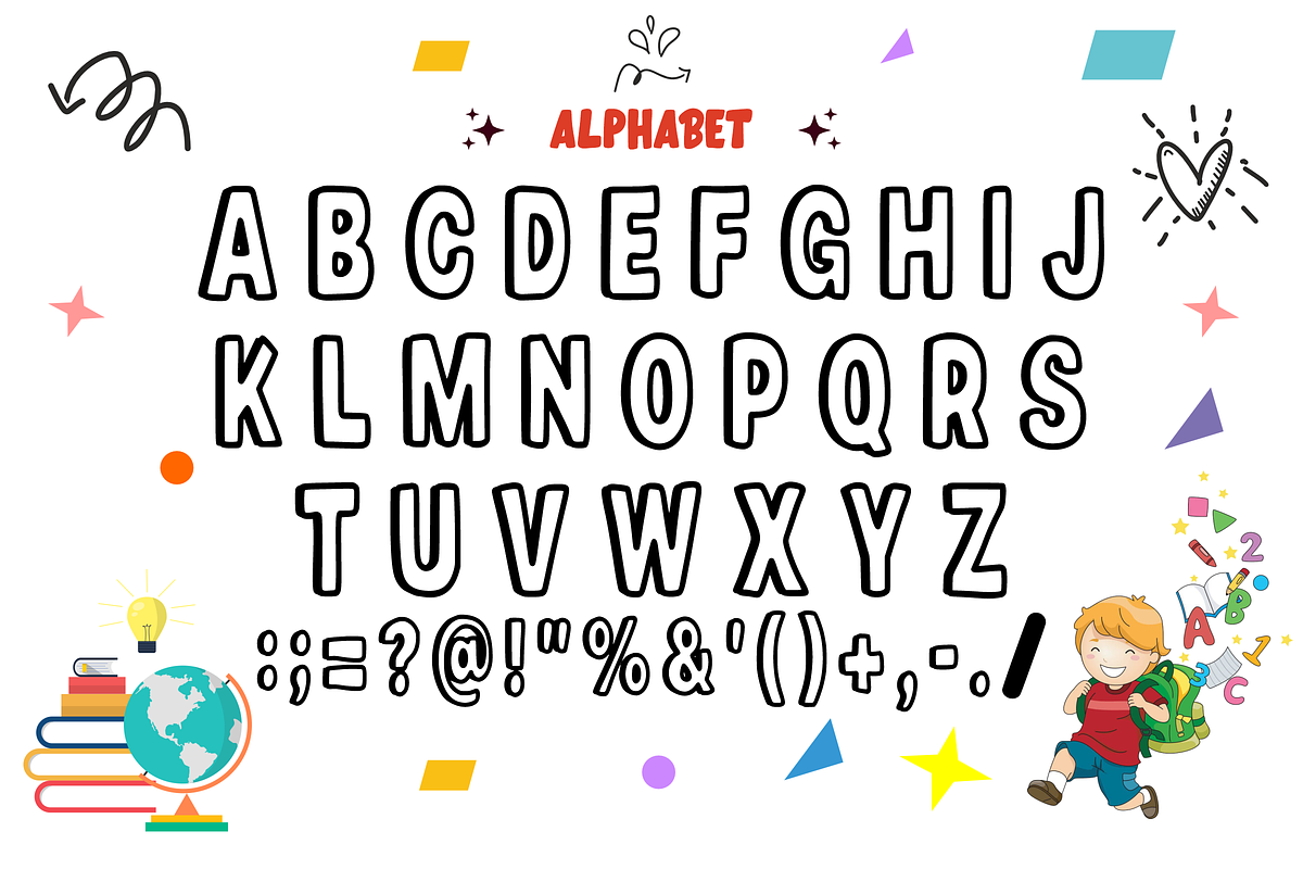 Student Park - Playful School Font, a Sans Serif Font by KiddoGlyphs Studio (Photo 4 of 5)
