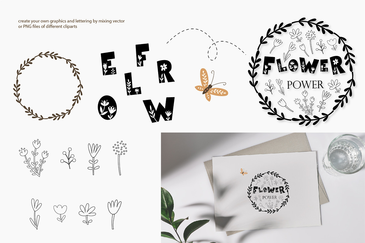 Boho Florals and Butterflies Bundle, an Illustration by DearLetters (Photo 14 of 16)