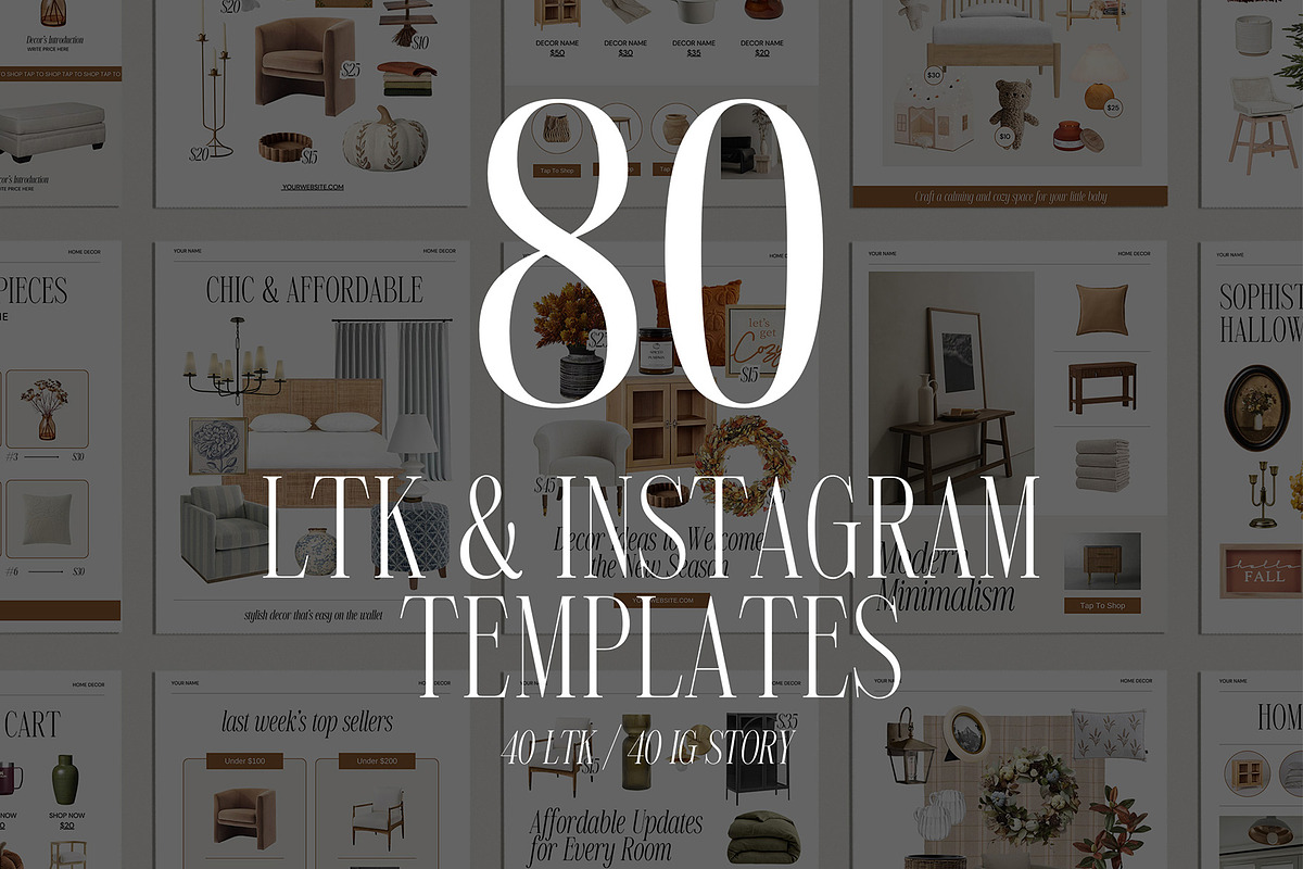 80 Canva LTK Instagram Bundle, a Social Media Template by Amaré Creative (Photo 1 of 8)