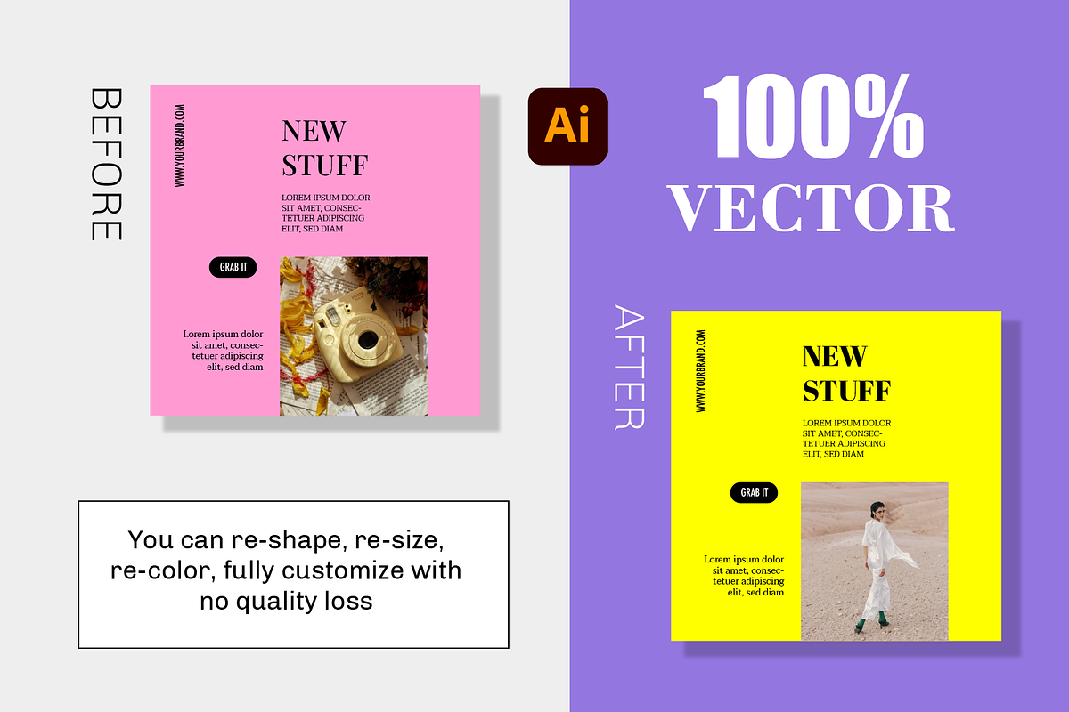 Feminine Pink Instagram PostTemplate, a Social Media Template by digitalsbydepi (Photo 5 of 5)