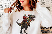 Dinosaur T-Rex Christmas Santa PNG, an Illustration by SinaCreation (Thumbnail 5 of 7)