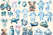 Blue dreams, Boho watercolor clipart, an Illustration by Hello My Print (Thumbnail 8 of 10)